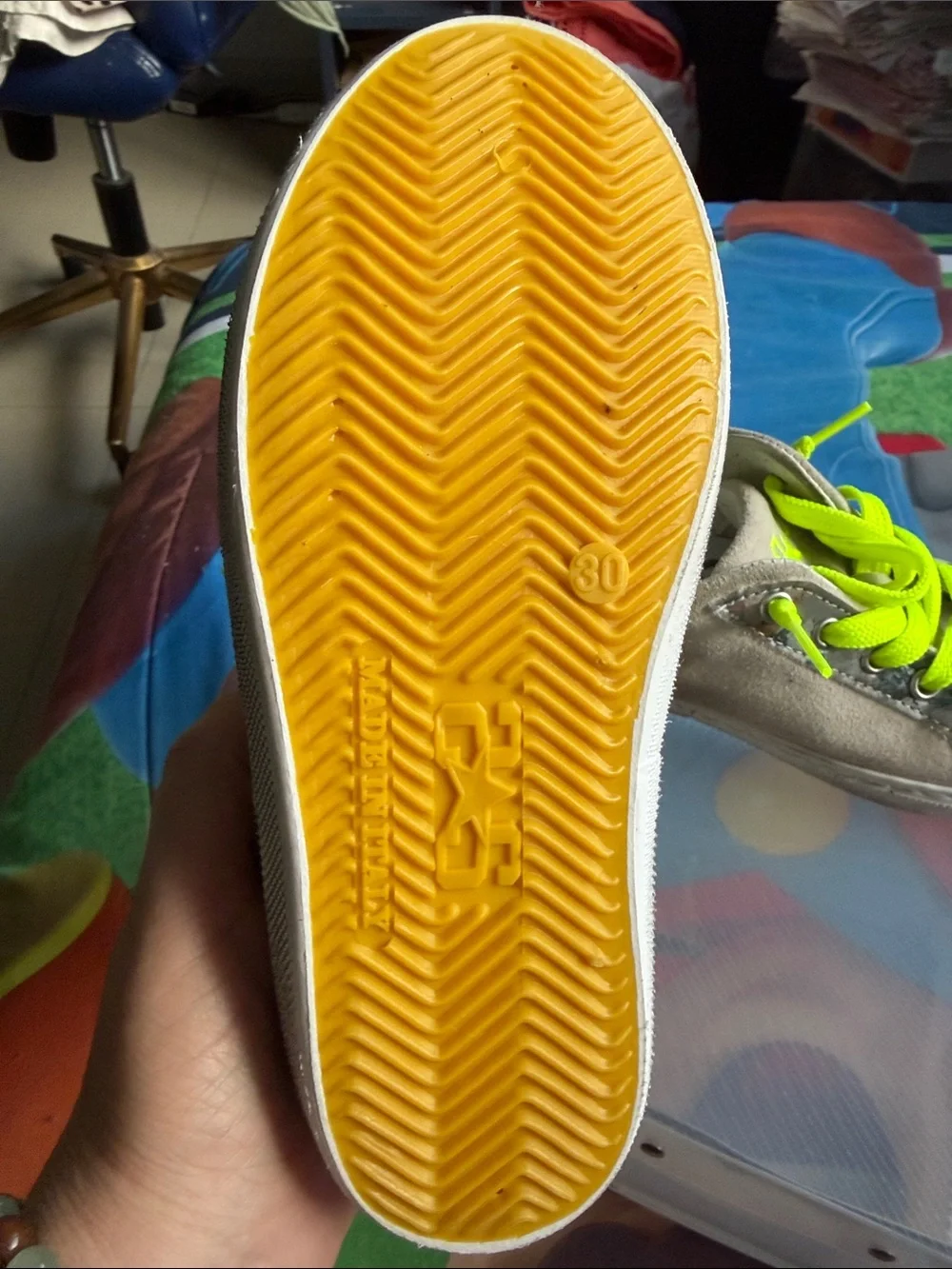 Kids Neon Yellow Lace-Up Sneakers with Suede Upper
